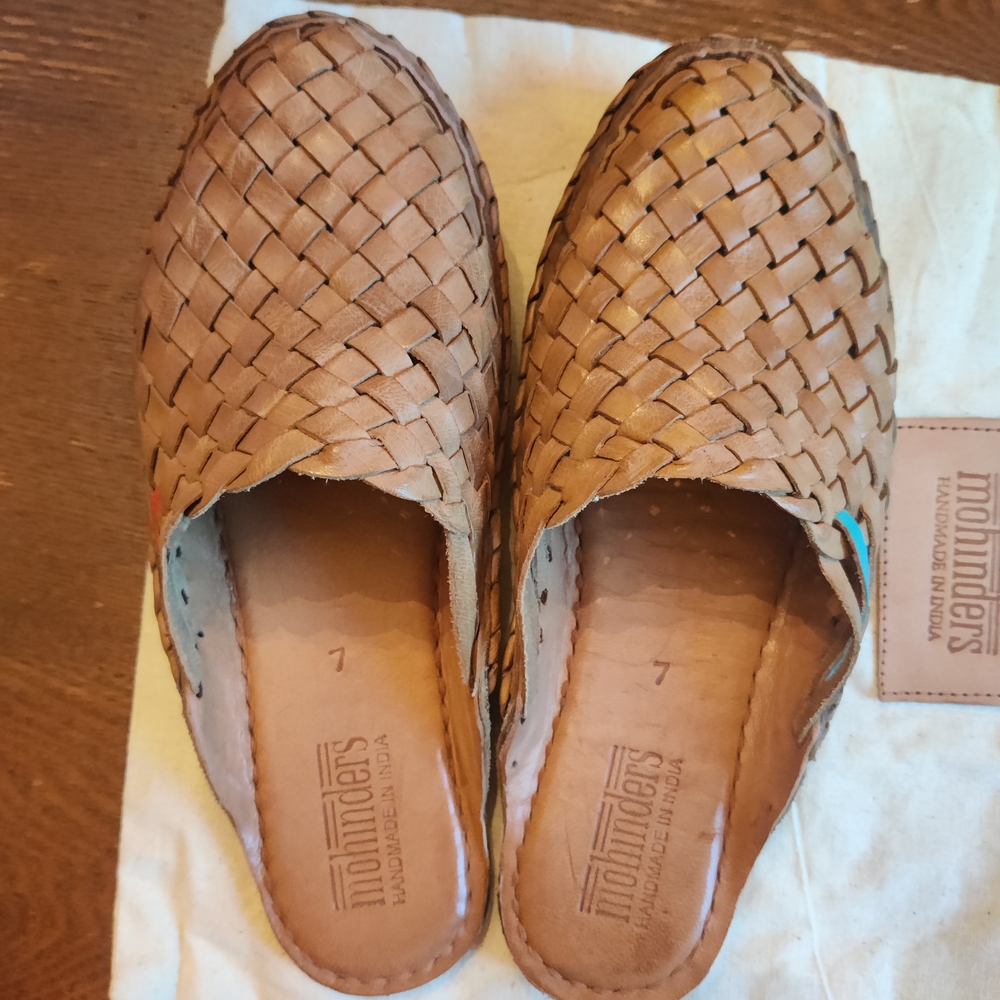 Mohinders Woven slide in Honey + Stripes - Size 7